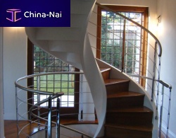 Helical staircase U-CAcircularwooden stepreinforced concrete