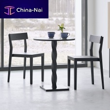 Contemporary pedestal table TWISToakMDFpainted metal