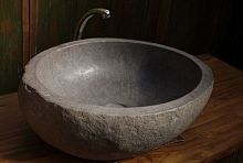 Countertop washbasin SNK / CON / STONE natural stoneroundcontemporary