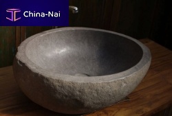 Countertop washbasin SNK / CON / STONE natural stoneroundcontemporary