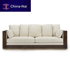 Contemporary sofa PALACEfabricbeigewooden