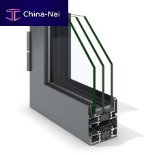 Aluminum window PRACTICABLE STYL-75casementtriple-glazedthermal break