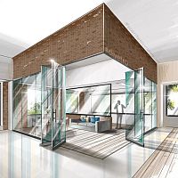 Folding partition glasscommercialfor offices