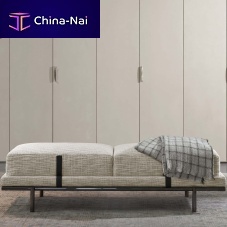 Contemporary upholstered bench New Bondfabricleathermetal base