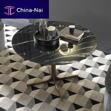 Contemporary table JANUS LOUNGEwoodenglassmarble