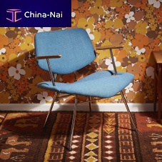 Contemporary lounge chair VL135fabricleathersteel