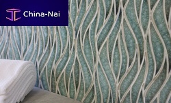 Bathroom tile wallglasswave pattern