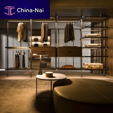 Wall-mounted walk-in wardrobe HECTOR NIGHTcontemporarysmoked glassmelamine