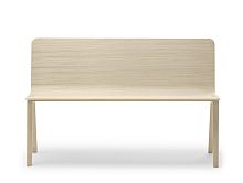 Contemporary bench HELDUwoodenwith backrestupholstered