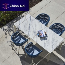 Contemporary table MINERALstonepowder-coated steel basesilicone rubber base