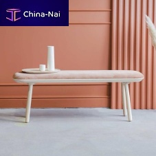 Contemporary bench Navesolid woodashfabric