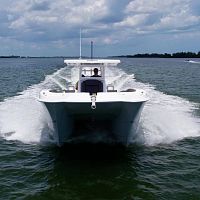 Catamaran express cruiser 340 GFXoutboardtwin-engineopen
