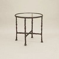 Contemporary pedestal table 1 PLATEAUglassbronze baseround