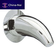 Chrome-plated brass washbasin spout 07010.Bwall-mounted