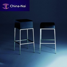Contemporary bar stool LENNYleatherstainless steel baseupholstered