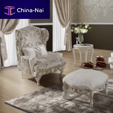 Traditional armchair TIFFANYfabricsolid woodwing