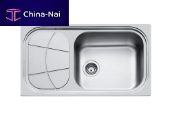 Single-bowl kitchen sink BIG BOWL 86.1V.STD - 1561 20*with drainboardstainless steelovermount