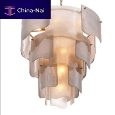 Contemporary chandelier ASINARA Lsmoked glassbrass13 light