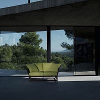 Contemporary sofa Softcageoutdoorpolyestergray