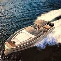 Outboard center console boat 40dieseltriple-enginehard-top
