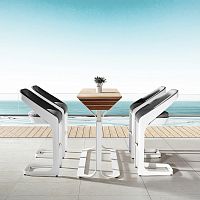 Contemporary bar chair ONDAoutdoorSunbrella®aluminum base