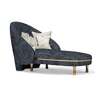 Contemporary chaise longue Chalcedonyfabricpolished brasscommercial