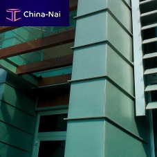 Zinc-titanium ventilated facade LAGOON GREENsmoothcolored