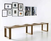 Contemporary bench SIDEBYSIDEwoodenmodularmuseum