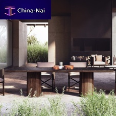 Contemporary dining table Giroceramicteak baserectangular