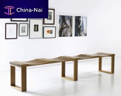 Contemporary bench SIDEBYSIDEwoodenmodularmuseum