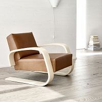 Contemporary armchair 400 �Tank�fabricleatherplywood