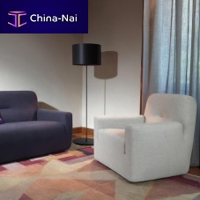 Contemporary armchair CLUBINAfabricleatherbeech