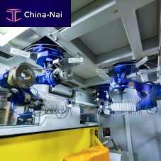 Cutting system with ceiling robot Yaskawa GP20 water-jetfor metalfor industrial applications