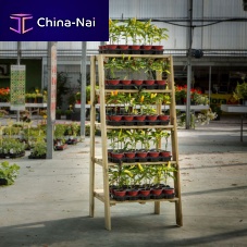 Plant display rack Five-Tierwoodendouble-sided5-shelf
