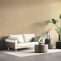 Contemporary sofa Flair fabricleatherblue