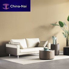 Contemporary sofa Flair fabricleatherblue