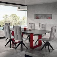Contemporary table DOOglassceramicaluminum base