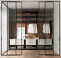 Interior walk-in closet door PRIMA anodized aluminumslidingcontemporary