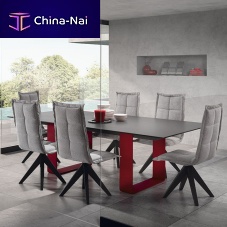 Contemporary table DOOglassceramicaluminum base