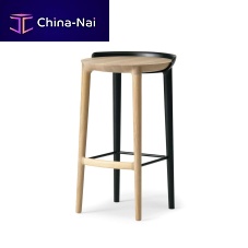 Contemporary bar stool CRUSToaksolid woodoak base
