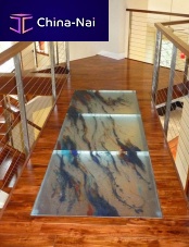 Patterned glass panel translucentfor flooringnon-slip