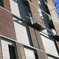 Wooden solar shading .for facade