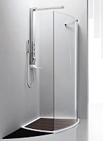 Swing shower screen AQUA 110curvedcornertempered glass