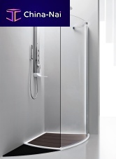 Swing shower screen AQUA 110curvedcornertempered glass