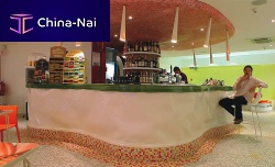 Bar counter BENETTONceramicpolyurethanecurved