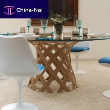 Contemporary table NASSA glasstempered glassplywood base