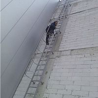 Ladder with safety cage RIMESmetal