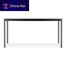 Contemporary table ZETAwoodenchromed metal baserectangular