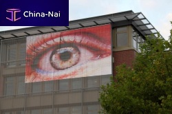 Mesh cladding IMAGIC WEAVEmetaltexturedwith integrated LED