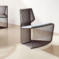 Contemporary chair Pantonova Concaveindoorstainless steelpowder-coated steel